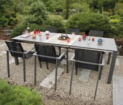 Acamp Gartenmöbel-Set Ausziehtisch Auris und Stapelstuhl Skye, 7-teilig