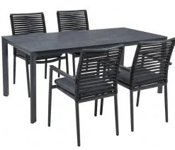 Acamp Gartenmöbel-Set Tisch Rom und Stapelstuhl New Jersey, 5-teilig
