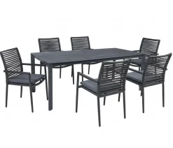 Acamp Gartenmöbel-Set Tisch Rom und Stapelstuhl New Jersey, 7-teilig