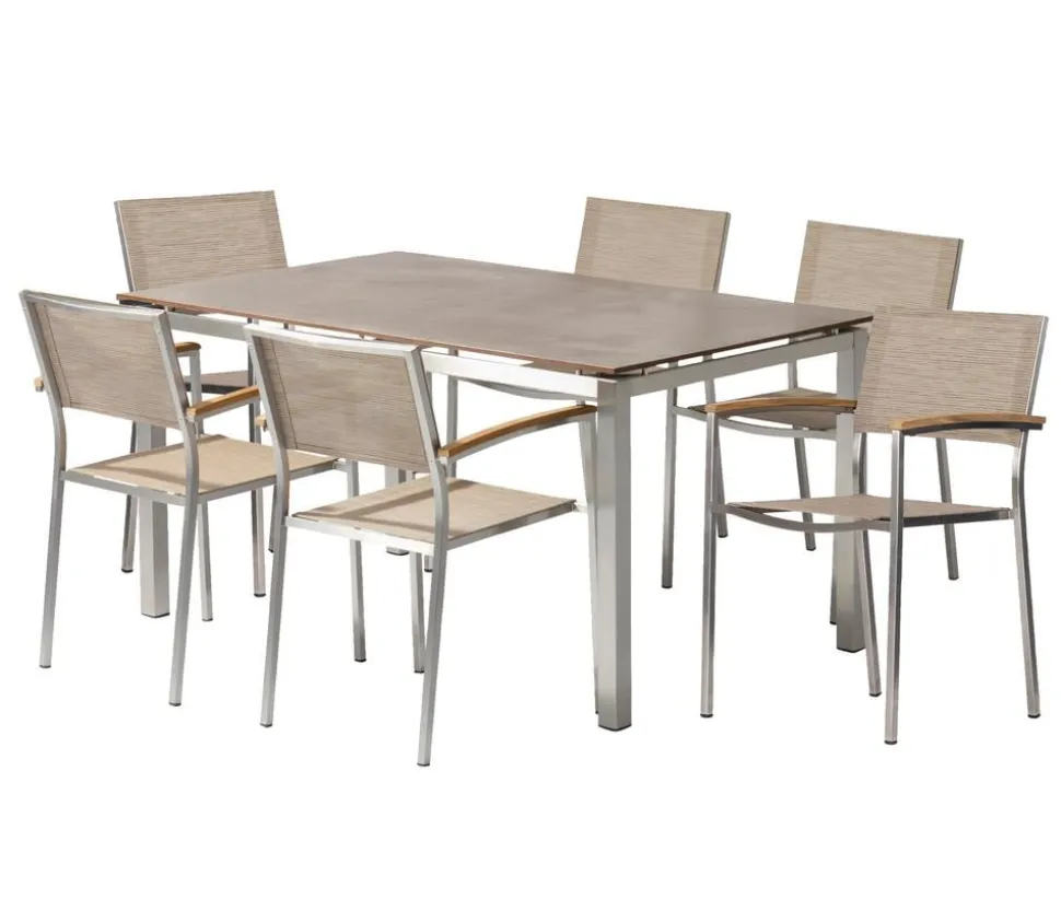 Acamp Gartenmöbel-Set Tisch Skye und Stapelstuhl Skye, 7-teilig