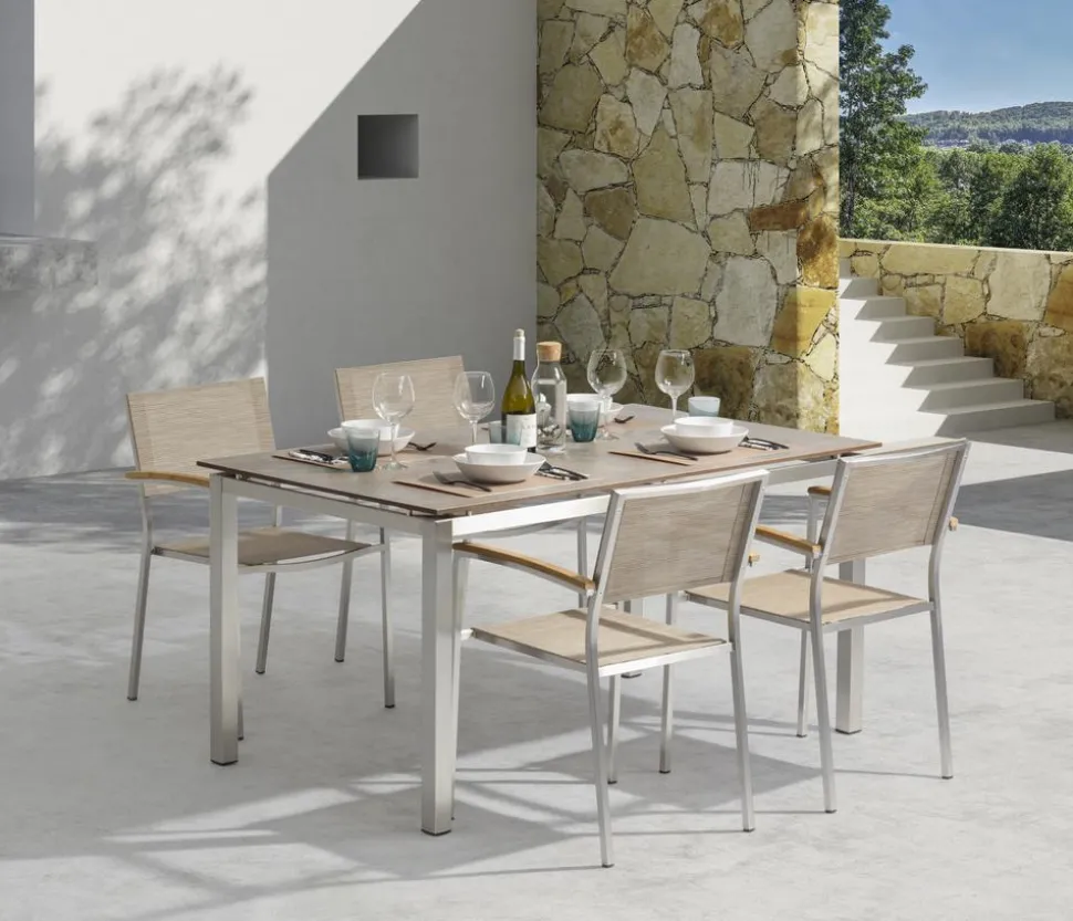 Acamp Gartenmöbel-Set Tisch Skye und Stapelstuhl Skye, 5-teilig