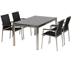 Acamp Gartenmöbel-Set Tisch Skye und Stapelstuhl Auris, 5-teilig