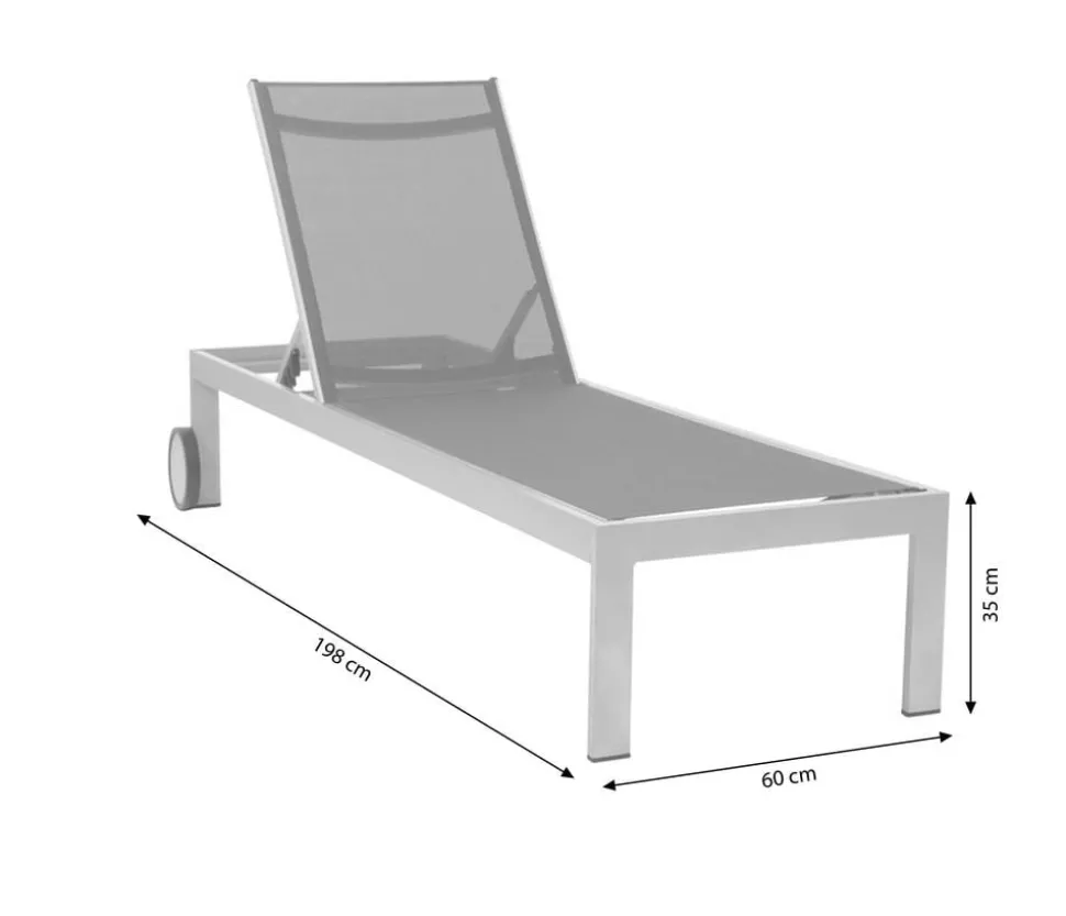 Acamp Sonnenliege Rimini, ca. B60/H35/T198 cm