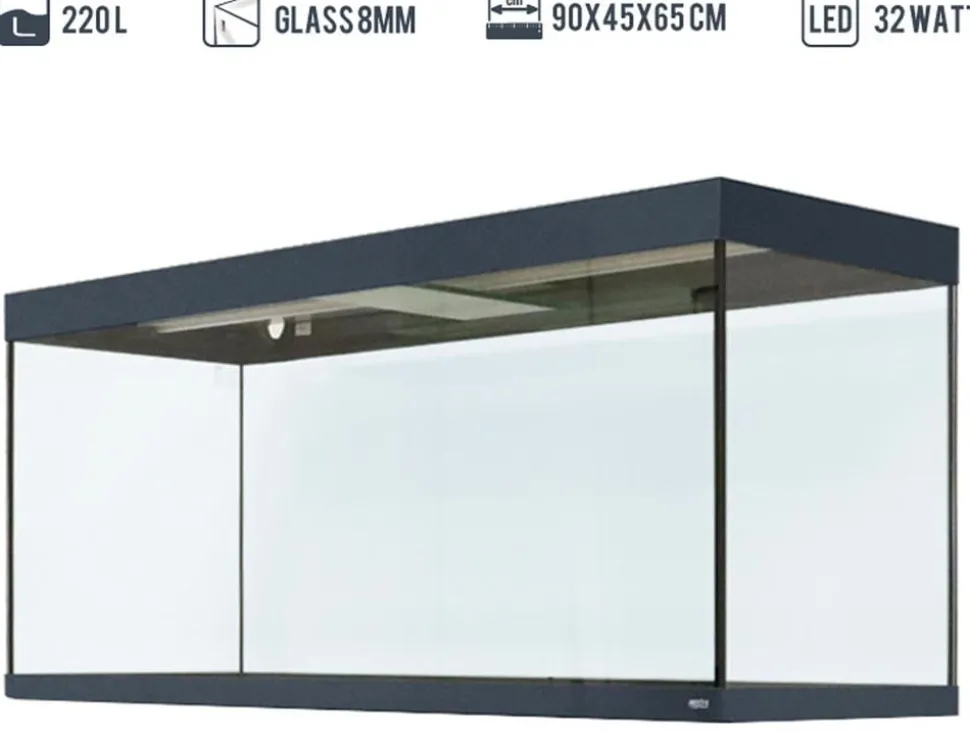 amtra Aquarium ALUX 220 LED, ca. B90/H65/T45 cm, 220 l