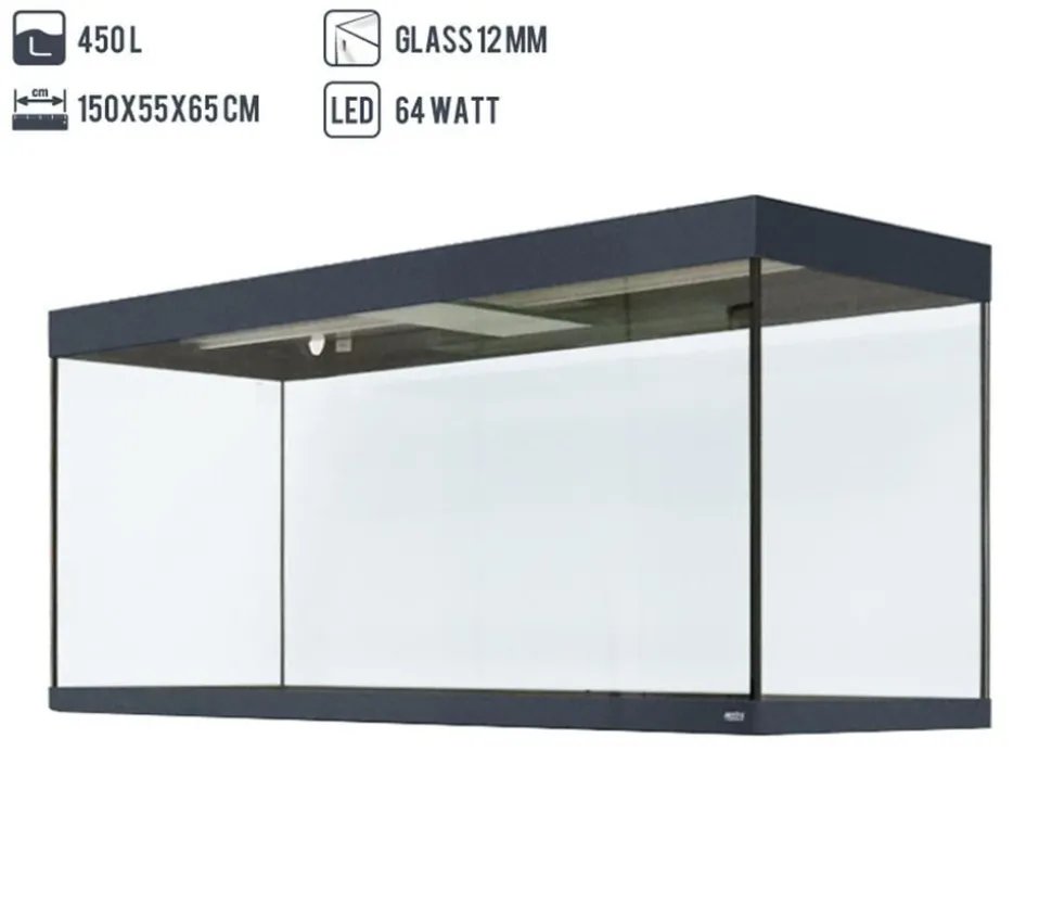 amtra Aquarium Kombination ALUX 450 LED, ca. B150/H148/T55 cm, 450 l