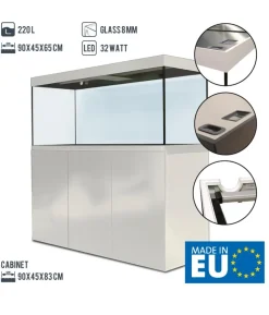 amtra Aquarium Kombination ALUX 220 LED, ca. B90/H148/T45 cm, 220 l