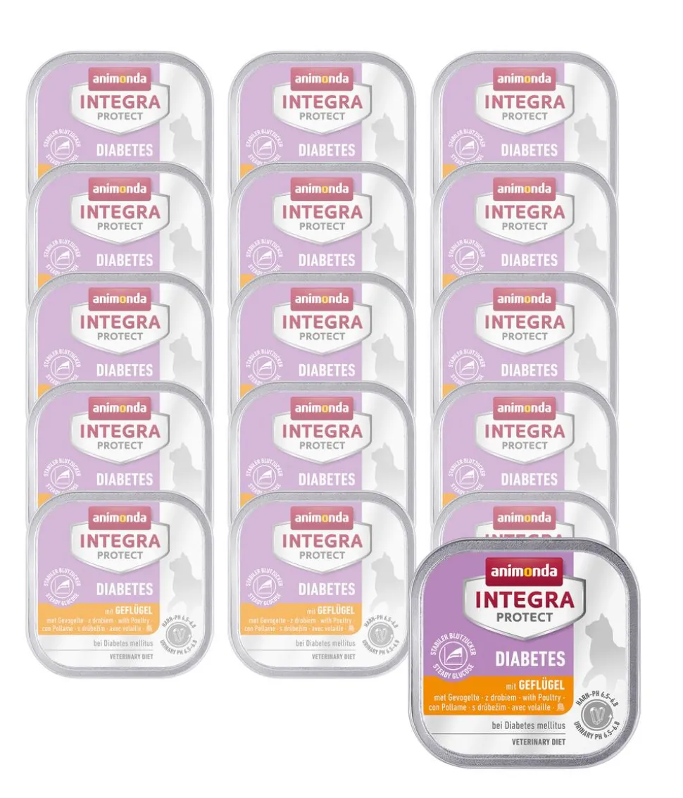 animonda INTEGRA PROTECT Nassfutter für Katzen Diabetes Adult, Geflügel, 16 x 100 g