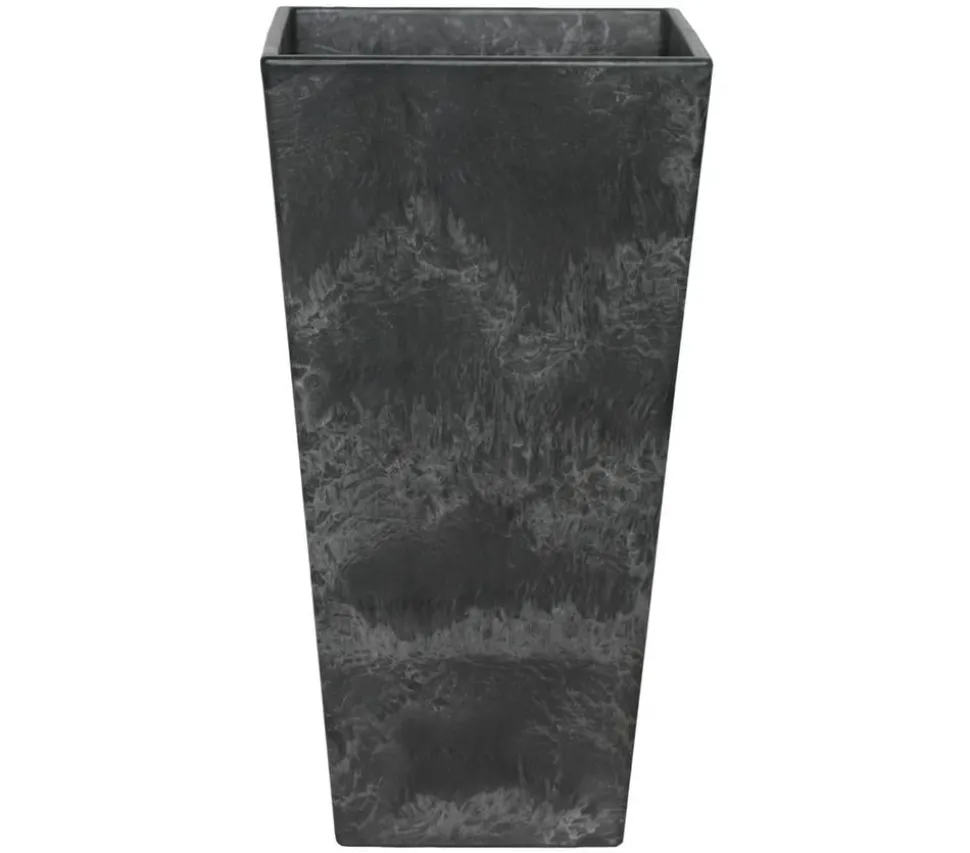 Artstone Kunststoff-Vase Ella, eckig, schwarz