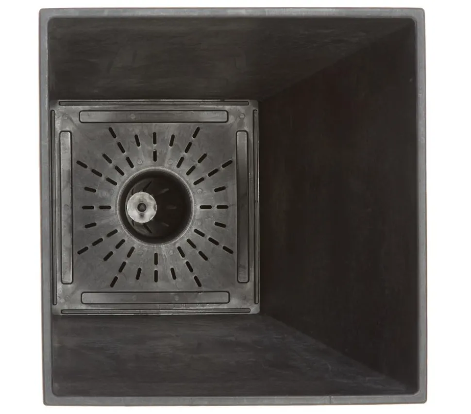Artstone Kunststoff-Vase Ella, eckig, schwarz