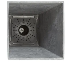 Artstone Kunststoff-Vase Ella, eckig, schwarz