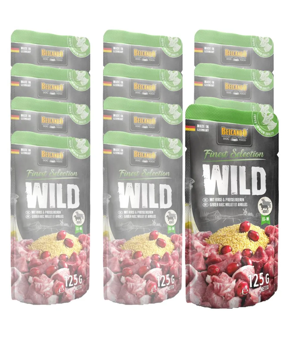 BELCANDO® Nassfutter für Hunde Finest Selection Wild & Hirse Adult, 12 x 125 g