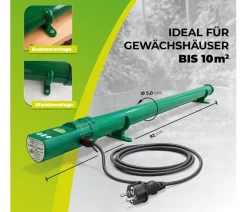 Bio Green Elektro-Gewächshausheizung 135 W mit integriertem Thermostat, ca. B100/H5/T5 cm