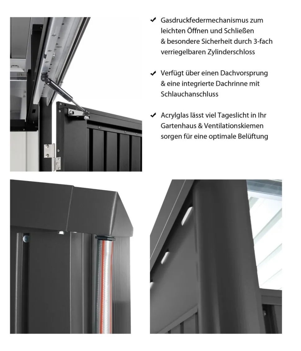 Biohort Gerätehaus AvantGarde® Gr. A3, ca. B180/H218/T300 cm