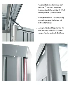 Biohort Gerätehaus AvantGarde® Gr. A4, ca. B180/H222/T380 cm