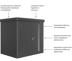 Biohort Gerätehaus Neo 1B, ca. B236/H222/T180 cm