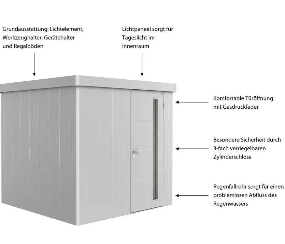 Biohort Gerätehaus Neo 2B, ca. B236/H222/T236 cm