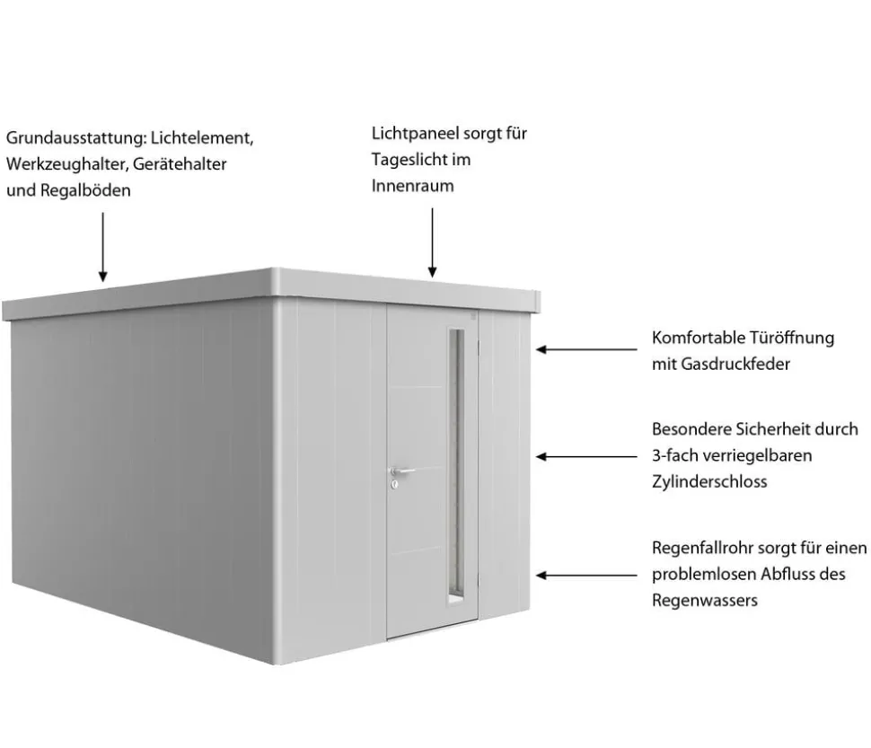 Biohort Gerätehaus Neo 4B, ca. B236/H222/T348 cm