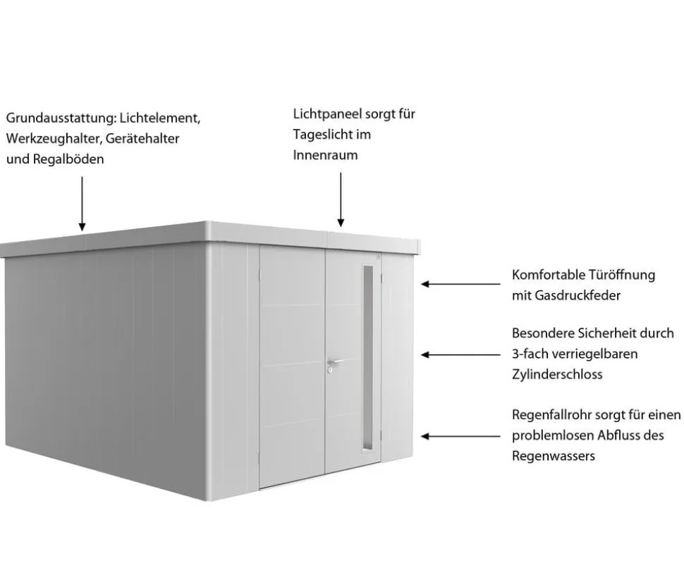 Biohort Gerätehaus Neo 4C, ca. B292/H222/T348 cm