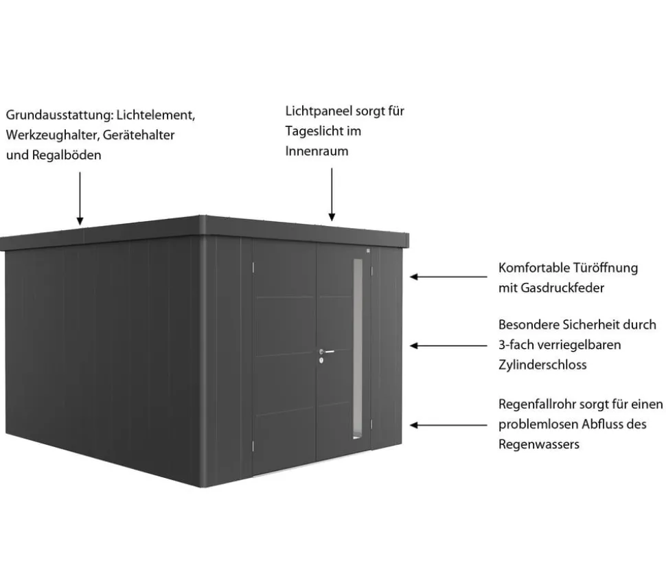 Biohort Gerätehaus Neo 4C, ca. B292/H222/T348 cm
