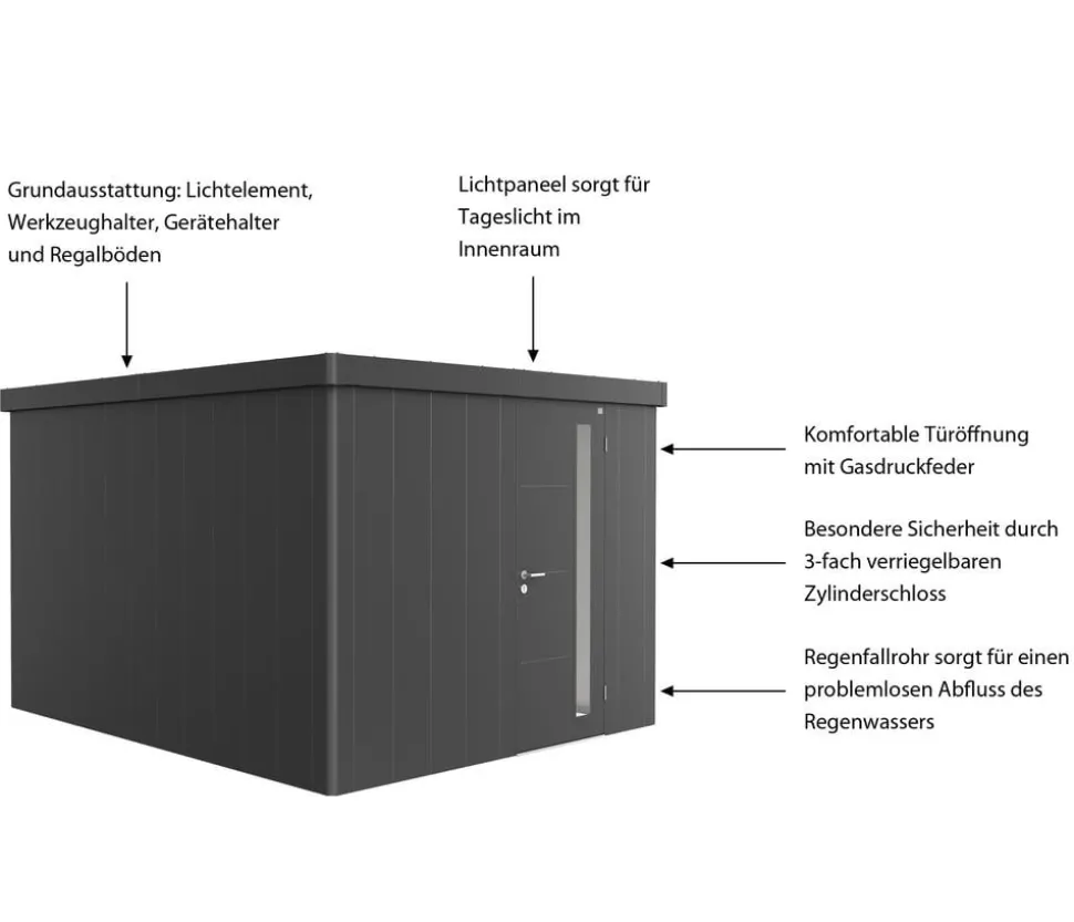Biohort Gerätehaus Neo 4C, ca. B292/H222/T348 cm