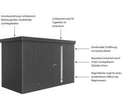 Biohort Gerätehaus Neo 1D, ca. B348/H222/T180 cm