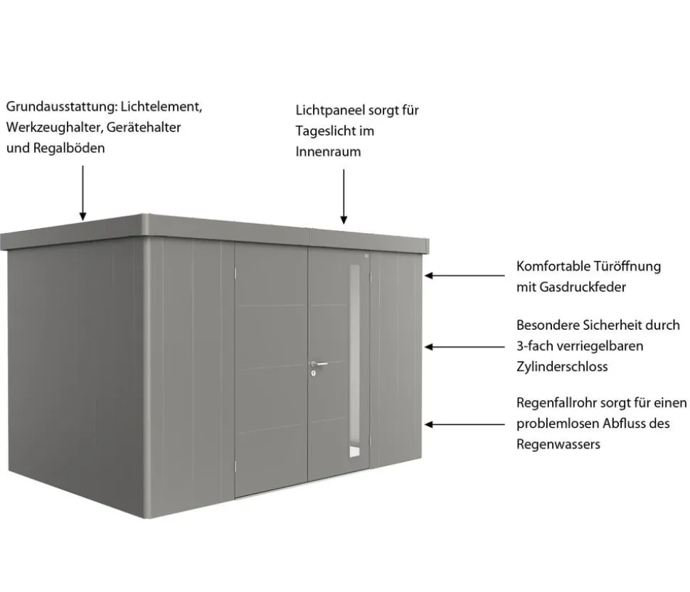 Biohort Gerätehaus Neo 2D, ca. B348/H222/T236 cm