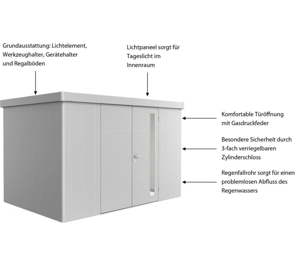 Biohort Gerätehaus Neo 2D, ca. B348/H222/T236 cm