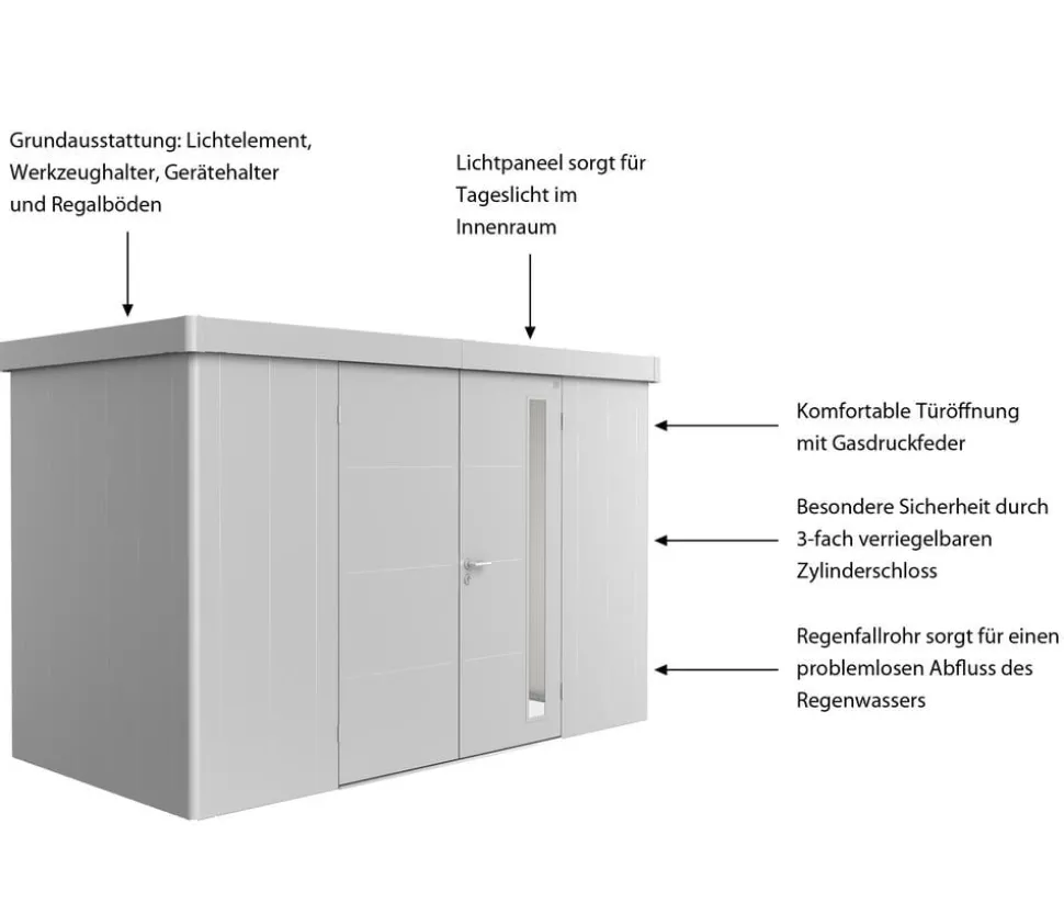 Biohort Gerätehaus Neo 1D, ca. B348/H222/T180 cm