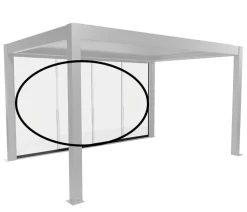 Biohort Glasschiebewand für Pergolen Klarglas 4,5 m, ca. B420/H234,9/T9 cm