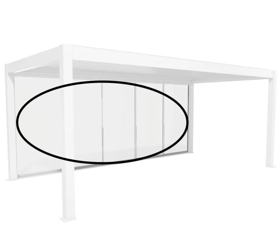 Biohort Glasschiebewand für Pergolen Klarglas 6 m, ca. B568/H234,9/T6,9 cm