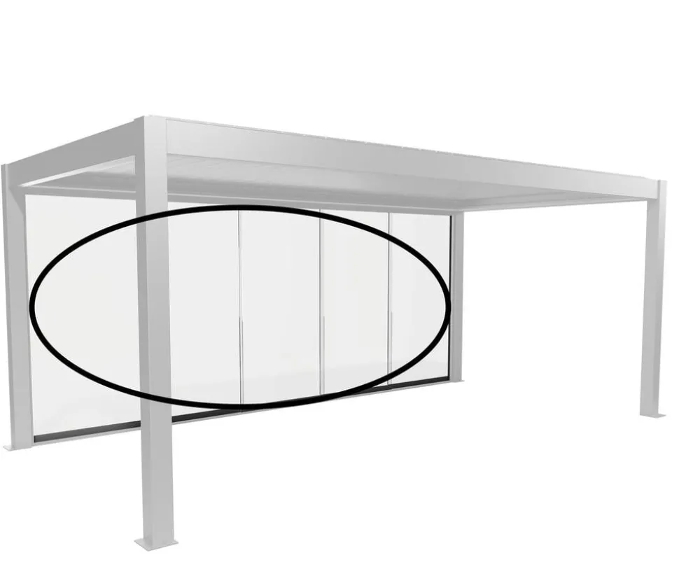 Biohort Glasschiebewand für Pergolen Klarglas 6 m, ca. B568/H234,9/T6,9 cm