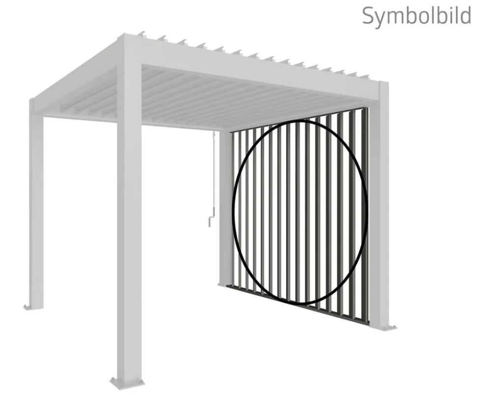 Biohort Lamellenseitenwand für Pergolen 2,5 m, ca. B245,7/H235/T10,3 cm