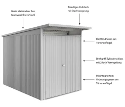 Biohort Metallgerätehaus AvantGarde ECO A3, ca. B180/H217/T300 cm