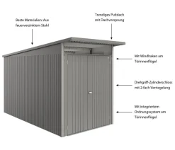 Biohort Metallgerätehaus AvantGarde ECO A4, ca. B180/H222/T380 cm
