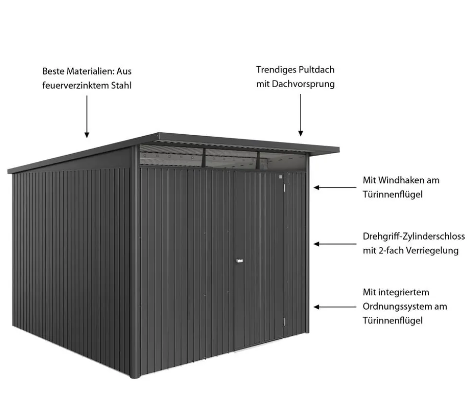 Biohort Metallgerätehaus AvantGarde ECO A7, ca. B260/H217/T300 cm