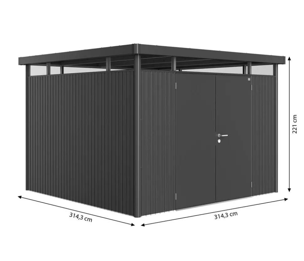 Biohort Metallgerätehaus HighLine H6, ca. B314,3/H221/T314,3 cm