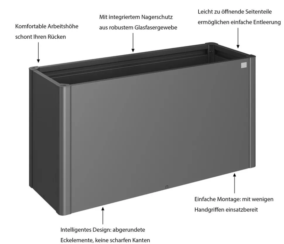 Biohort Metall Hochbeet 1,5x1, ca. B152/H77/T102 cm