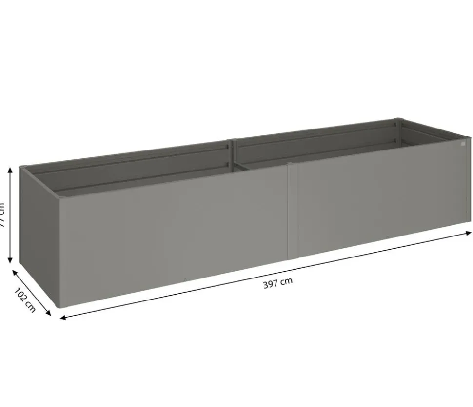 Biohort Metall-Hochbeet 4x1, ca. B397/H77/T102 cm