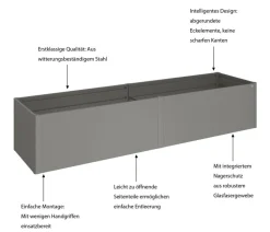 Biohort Metall-Hochbeet 4x1, ca. B397/H77/T102 cm