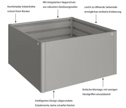 Biohort Metall Hochbeet 1,5x1,5, ca. B152/H77/T152 cm