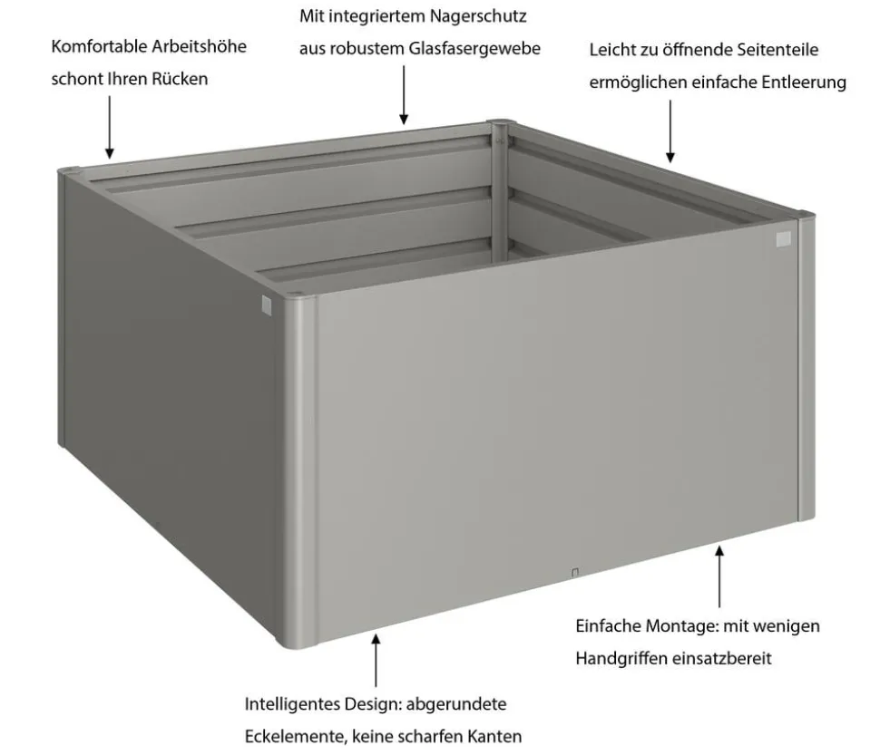 Biohort Metall Hochbeet 1,5x1,5, ca. B152/H77/T152 cm