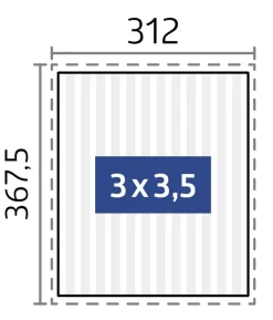 Biohort Pergola 3 x 3,5 zweifarbig, ca. B312/H264/T367,5 cm