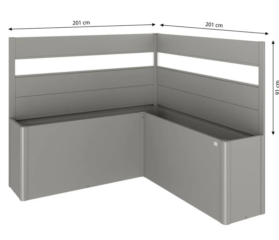 Biohort Sichtschutz Belvedere L200 mit Acrylglas, ca. B201/H91/T201 cm