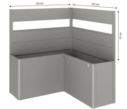 Biohort Sichtschutz Belvedere L150 mit Acrylglas, ca. B152/H91/T152 cm