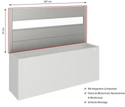 Biohort Sichtschutz mit Acrylglas für HochBeet 4x1, ca. B397/H91/T4 cm
