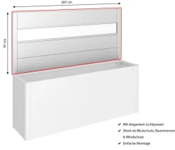 Biohort Sichtschutz mit Acrylglas für HochBeet 4x1, ca. B397/H91/T4 cm
