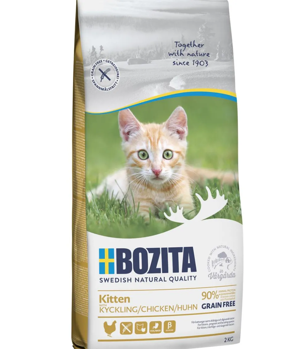 BOZITA Trockenfutter für Katzen Grain Free Chicken Kitten, Huhn