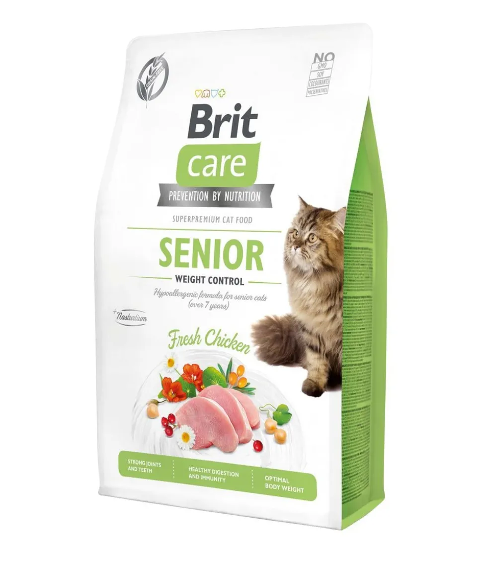 Brit Care Trockenfutter für Katzen Senior Weight Control, Huhn