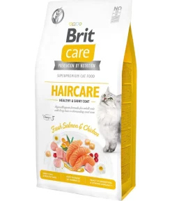 Brit Care Trockenfutter für Katzen Haircare Adult, Lachs & Huhn