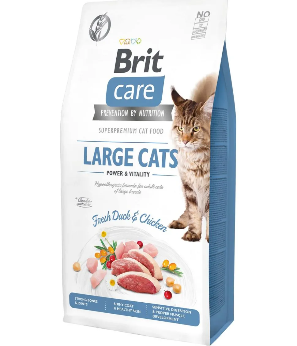 Brit Care Trockenfutter für Katzen Large Cats Adult, Ente & Huhn